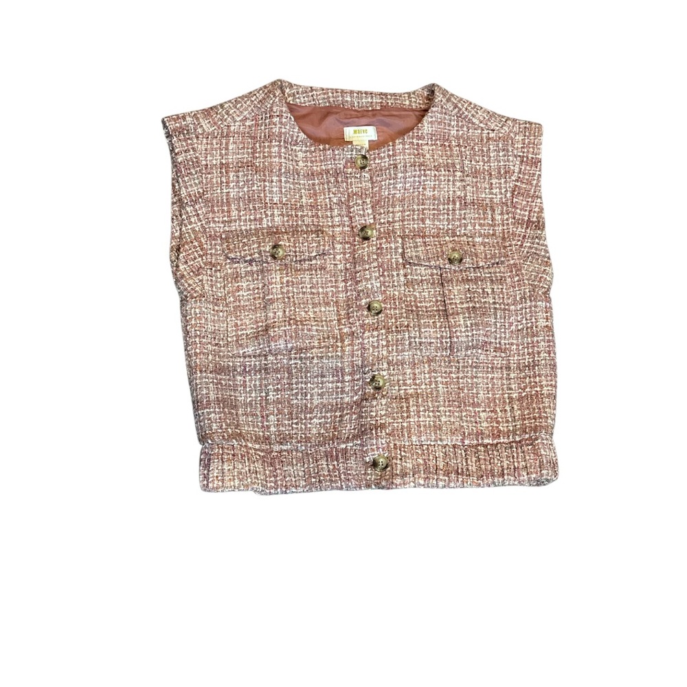 Maeve Anthropologie  Multicolor Tweed Jacket/vest size medium